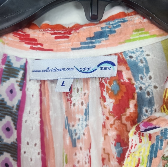 Colori di mare embroidered floral boho beaded tunic - Picture 3 of 5